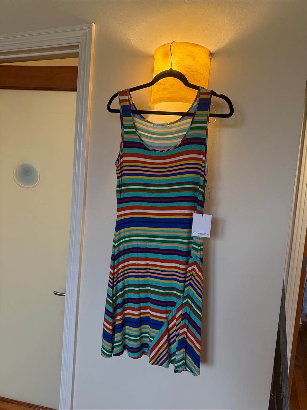 Calvin Klein Multicolor Striped Sleeveless Mini Dress